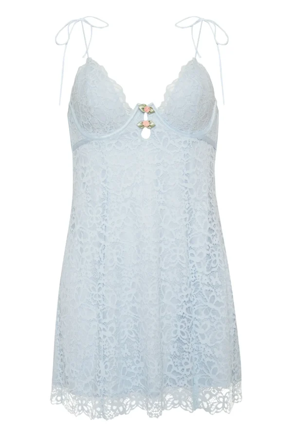 Flash Sale For Love & Lemons Creamsicle Lace Slip Dress Blue