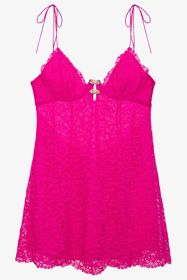 Store For Love & Lemons Creamsicle Lace Slip Dress Pink