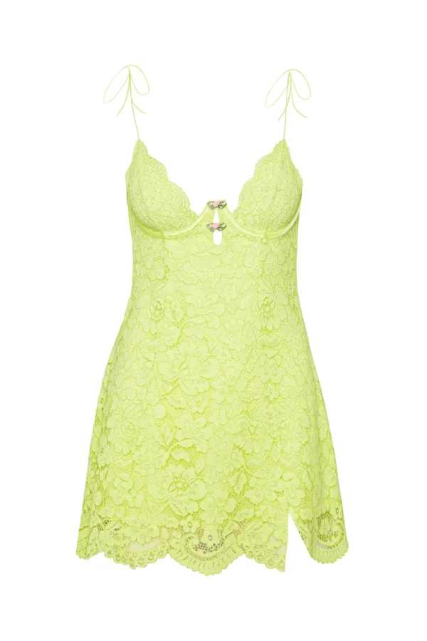 Shop For Love & Lemons Creamsicle Lace Slip Dress Green