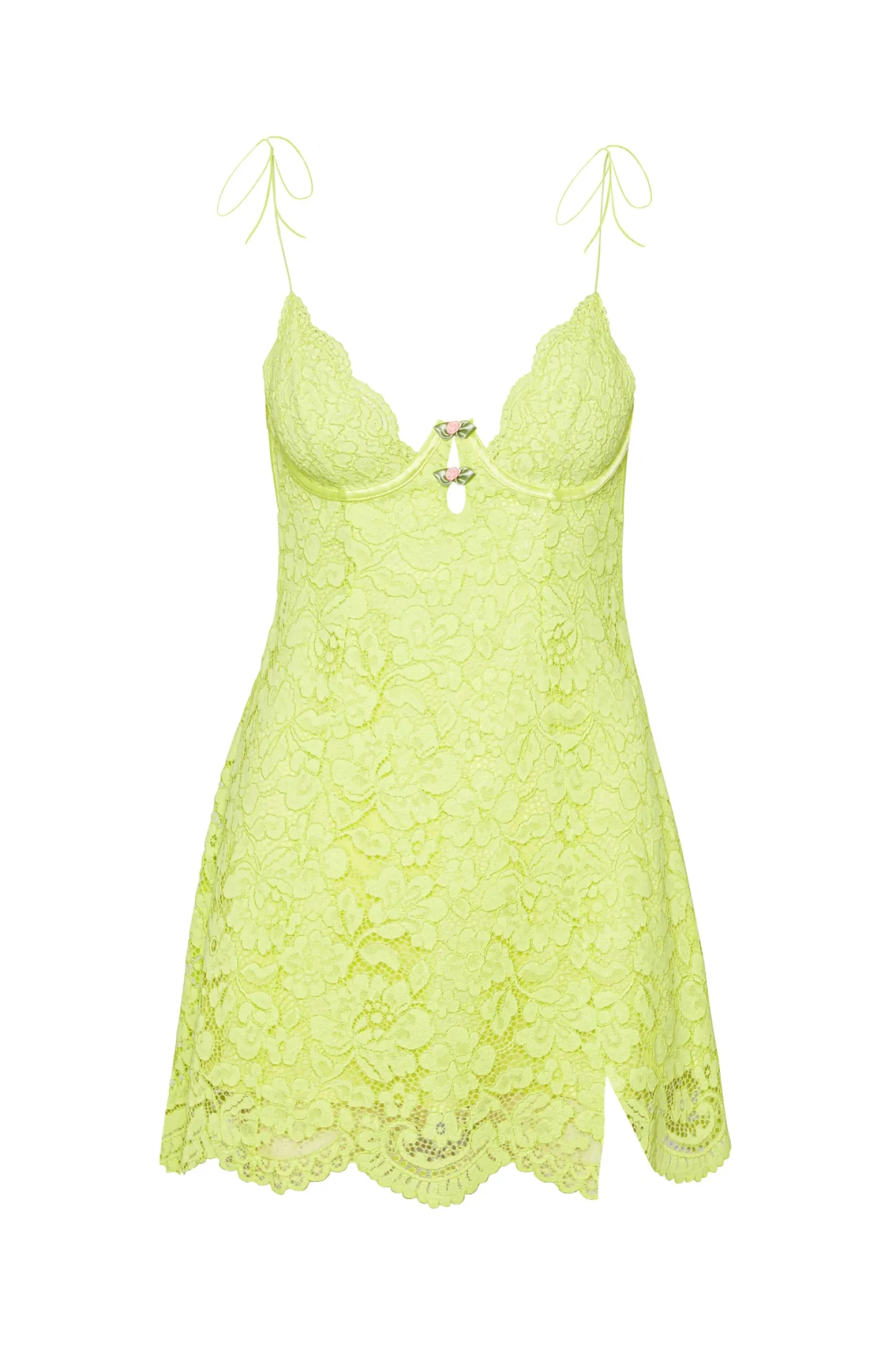 creamsicle_lace_slip_dres_5-1.webp Shop For Love & Lemons Creamsicle Lace Slip Dress Green