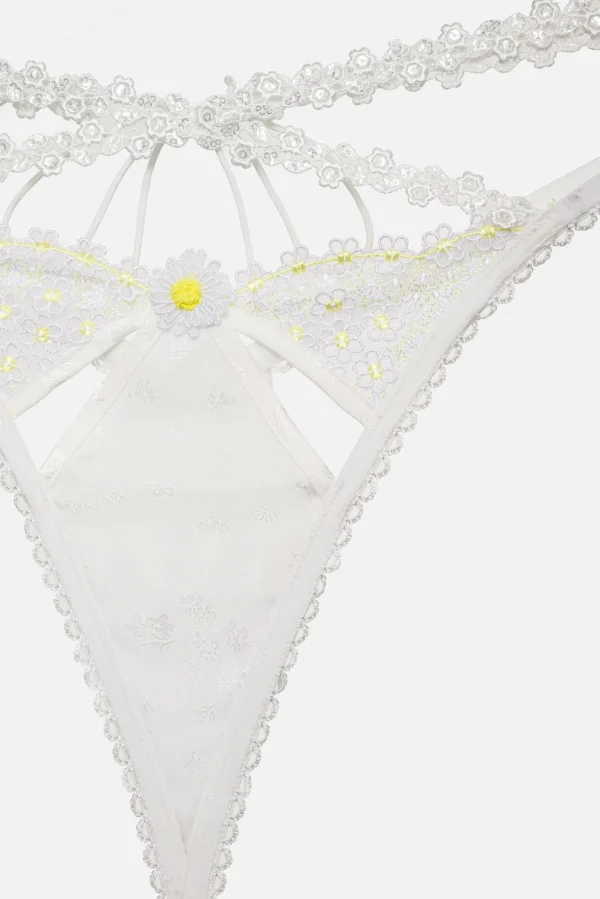 Sale For Love & Lemons 3D Daisy High-Waist Panty White