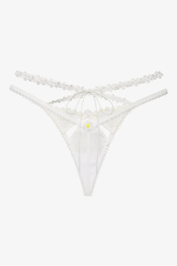 Sale For Love & Lemons 3D Daisy High-Waist Panty White