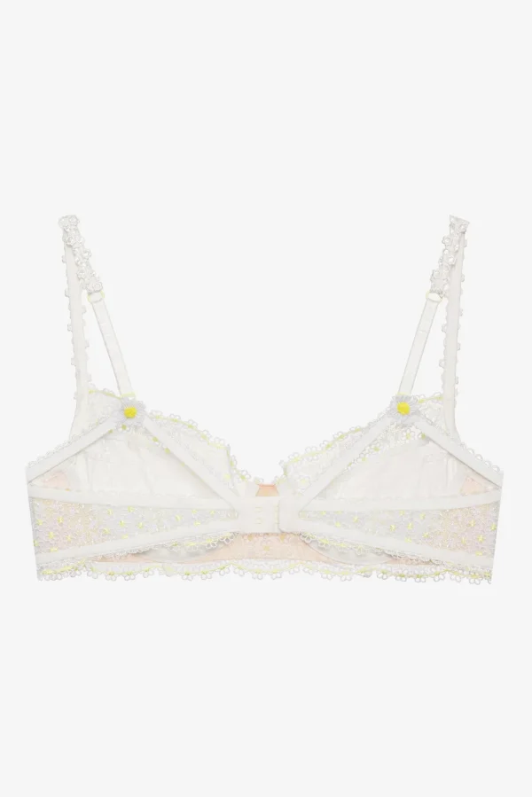 Best For Love & Lemons 3D Daisy Underwire Bra White