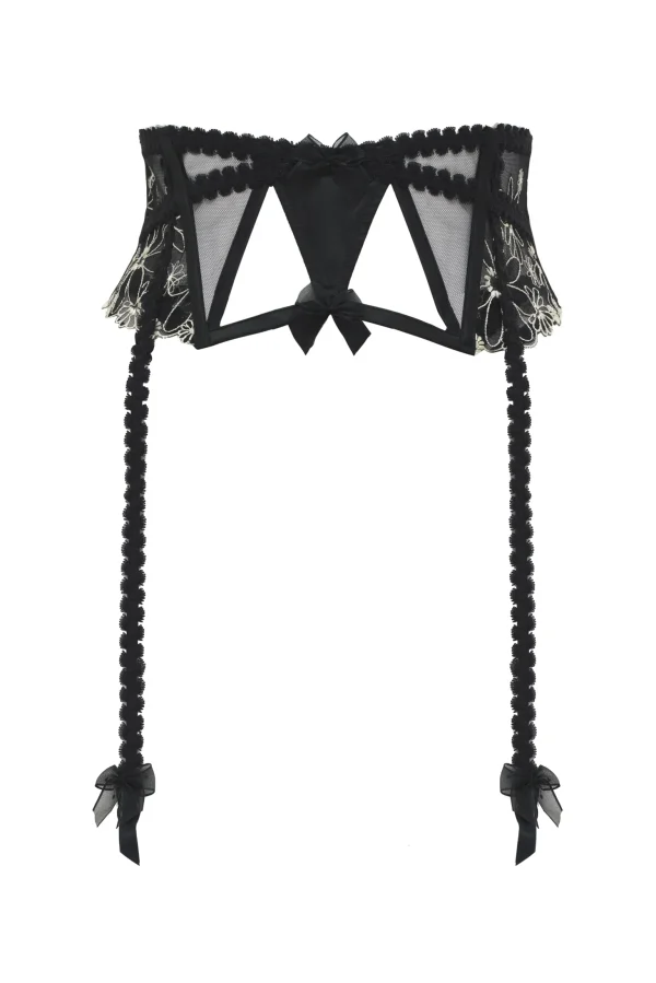 Best Sale For Love & Lemons Daisy Lashes Garter Belt Black