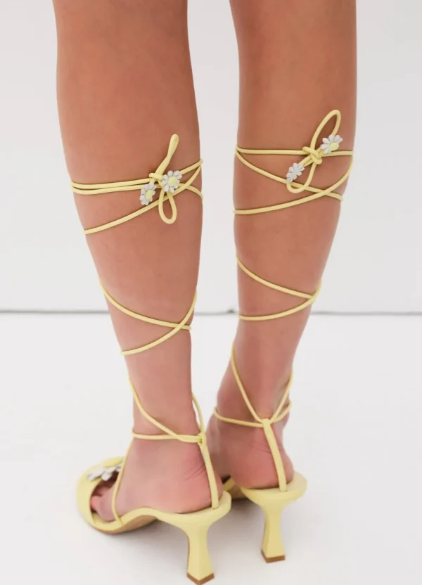 Flash Sale For Love & Lemons Daizy Heels Yellow