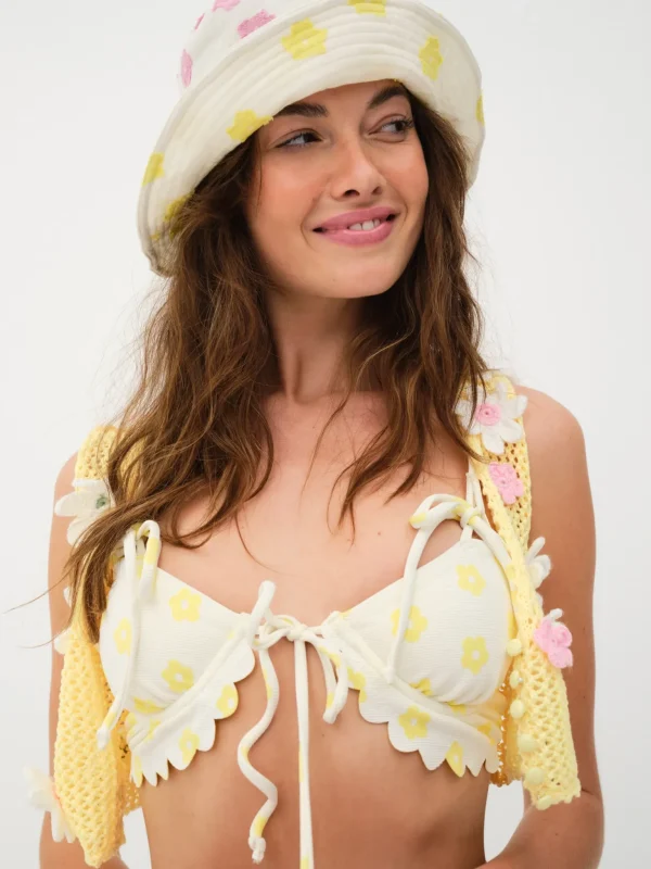 Best Sale For Love & Lemons Dana Swim Top Yellow