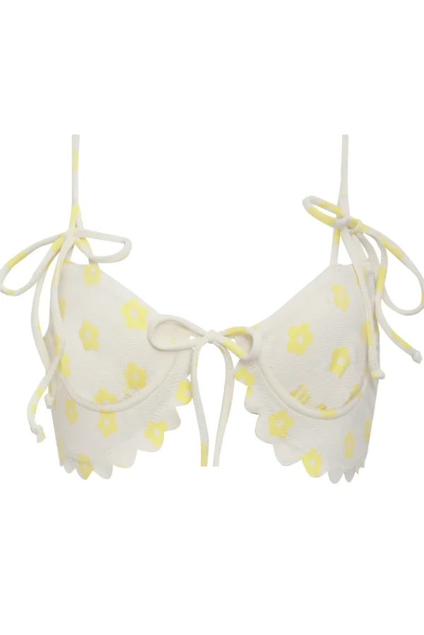 Best Sale For Love & Lemons Dana Swim Top Yellow