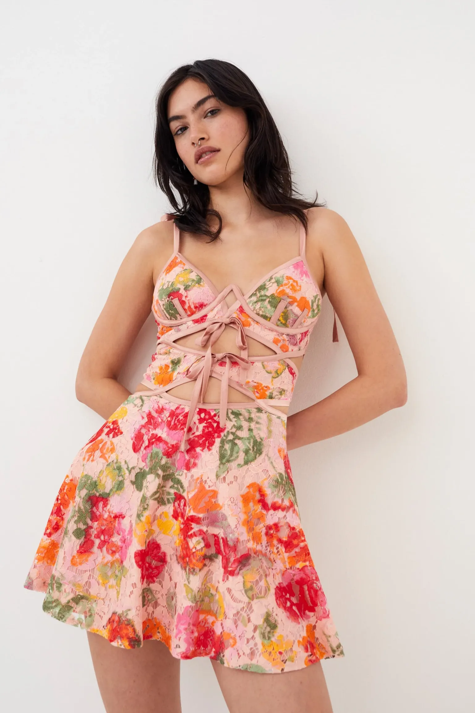 dascha_mini_dress_0.webp Shop For Love & Lemons Dascha Mini Dress Pink