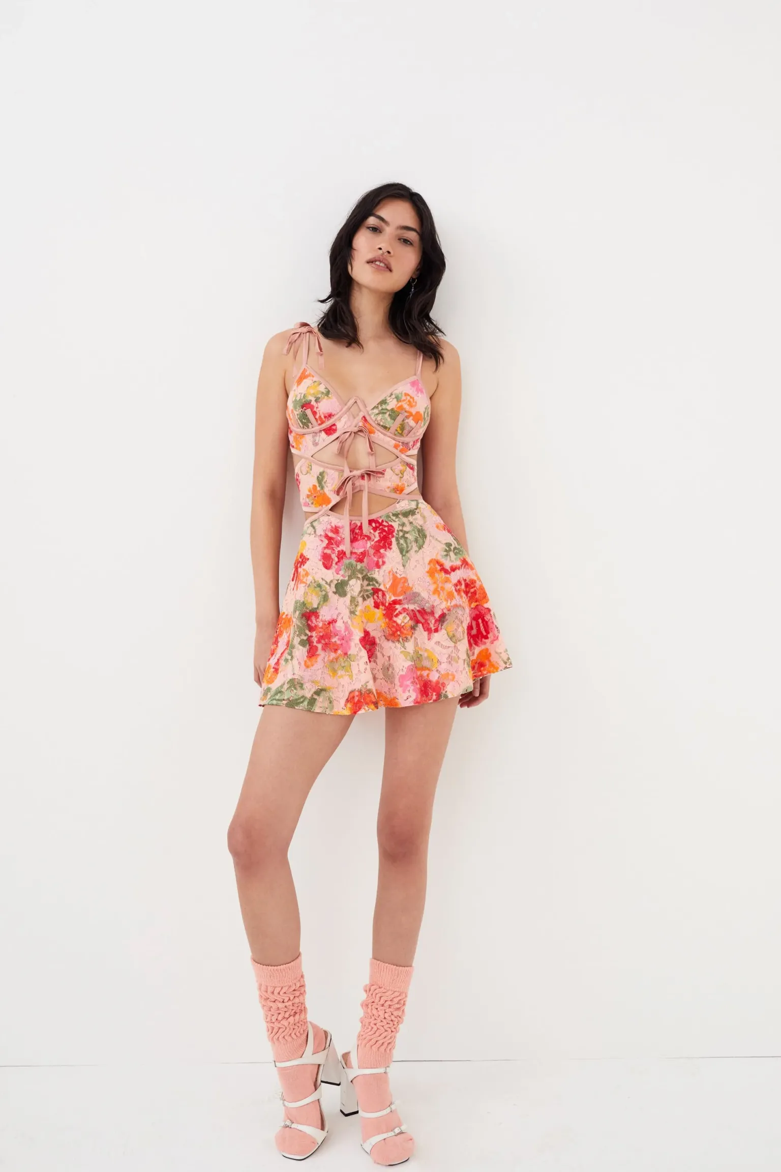 dascha_mini_dress_3.webp Shop For Love & Lemons Dascha Mini Dress Pink