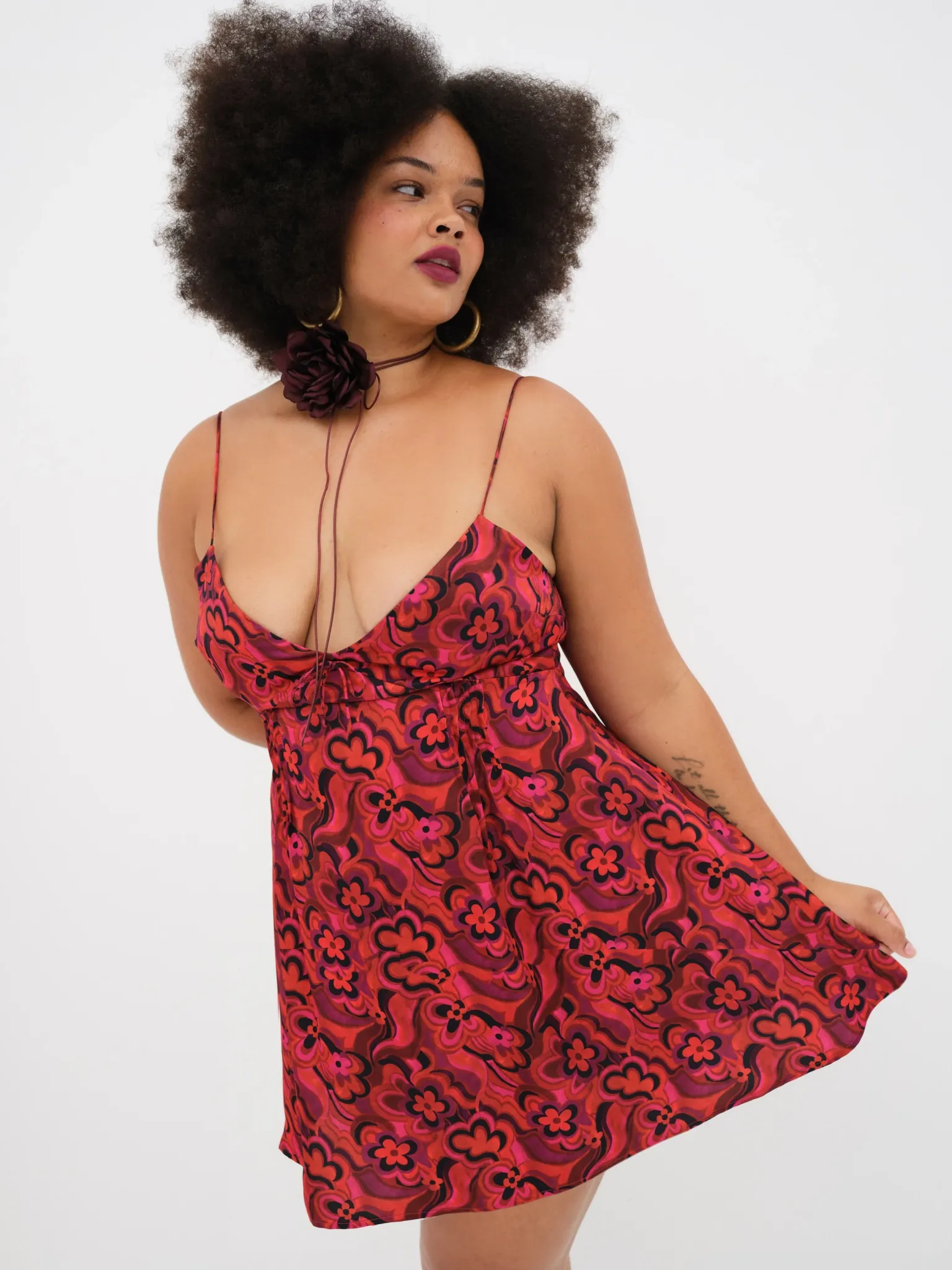 davina_mini_dress_7.webp Clearance For Love & Lemons Davina Mini Dress Red