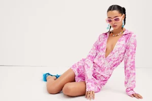 Best For Love & Lemons Devon Shirt Dress Pink