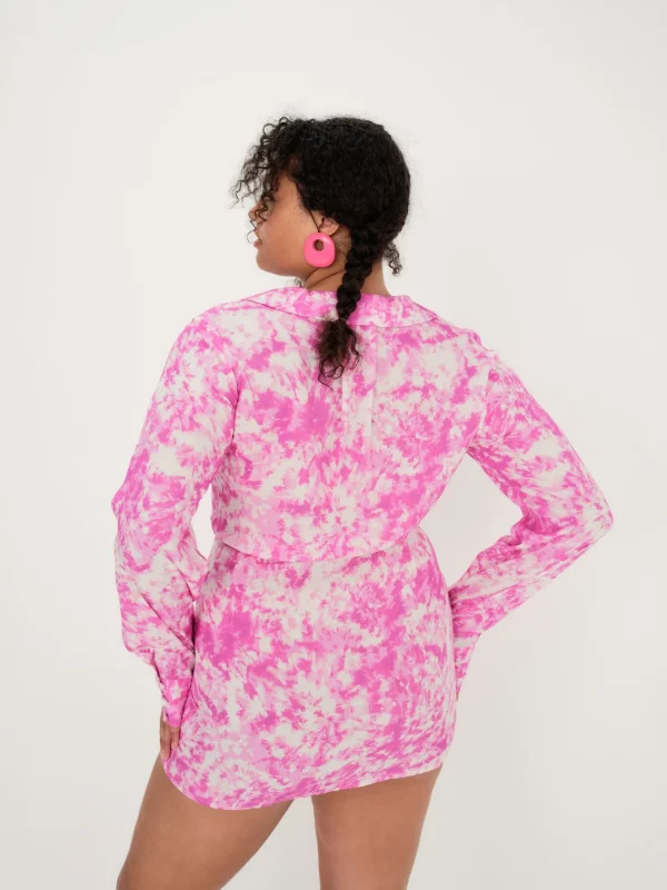 Best For Love & Lemons Devon Shirt Dress Pink