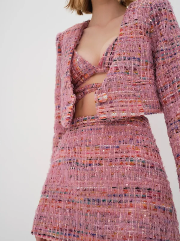 Clearance For Love & Lemons Dionne Mini Skirt Pink