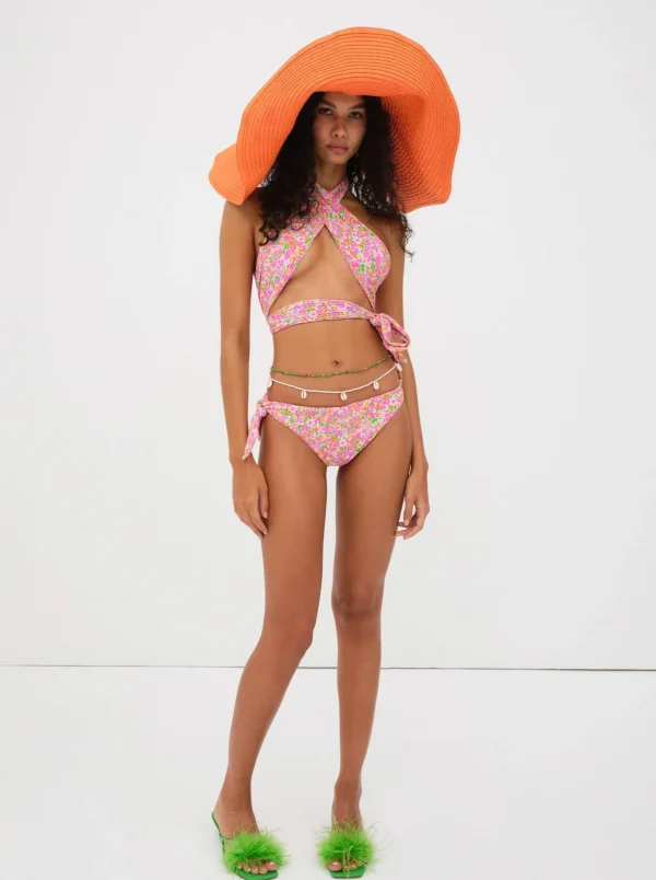Cheap For Love & Lemons Dixie Swim Top Pink
