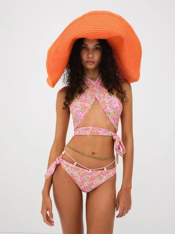 Cheap For Love & Lemons Dixie Swim Top Pink