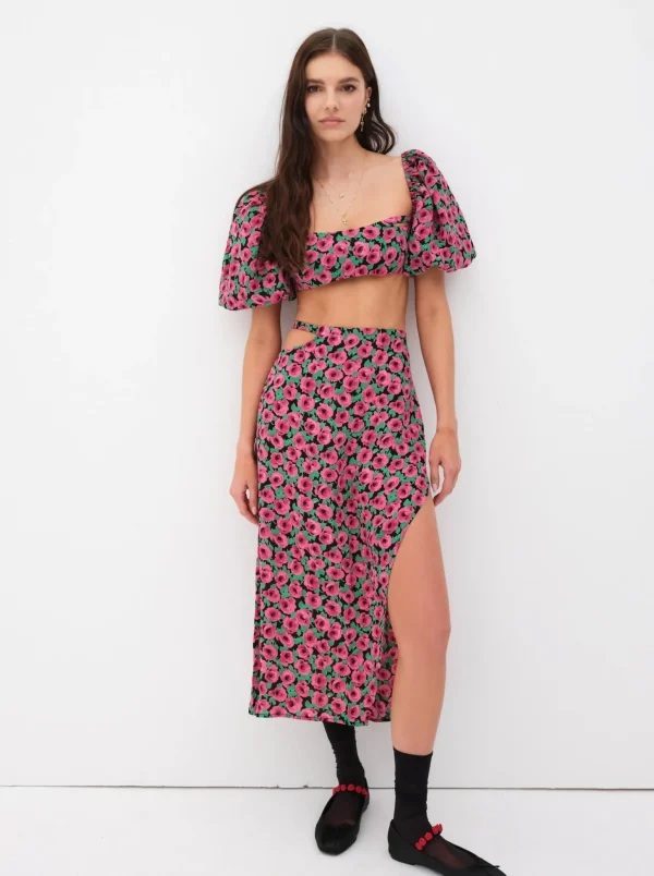 Online For Love & Lemons Dolcetto Crop Top Red