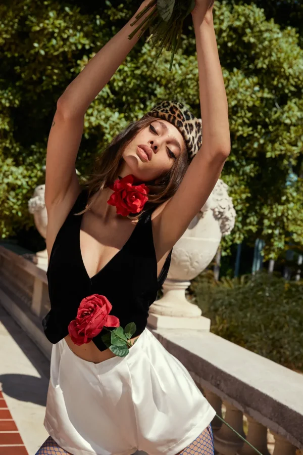 Online For Love & Lemons Drew Romper Black