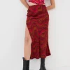 Cheap For Love & Lemons Eleanor Midi Skirt Red