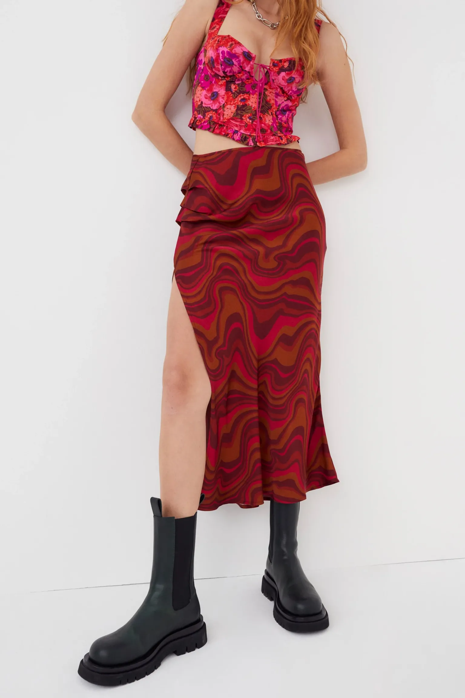 eleanor_midi_skirt_0.webp Cheap For Love & Lemons Eleanor Midi Skirt Red