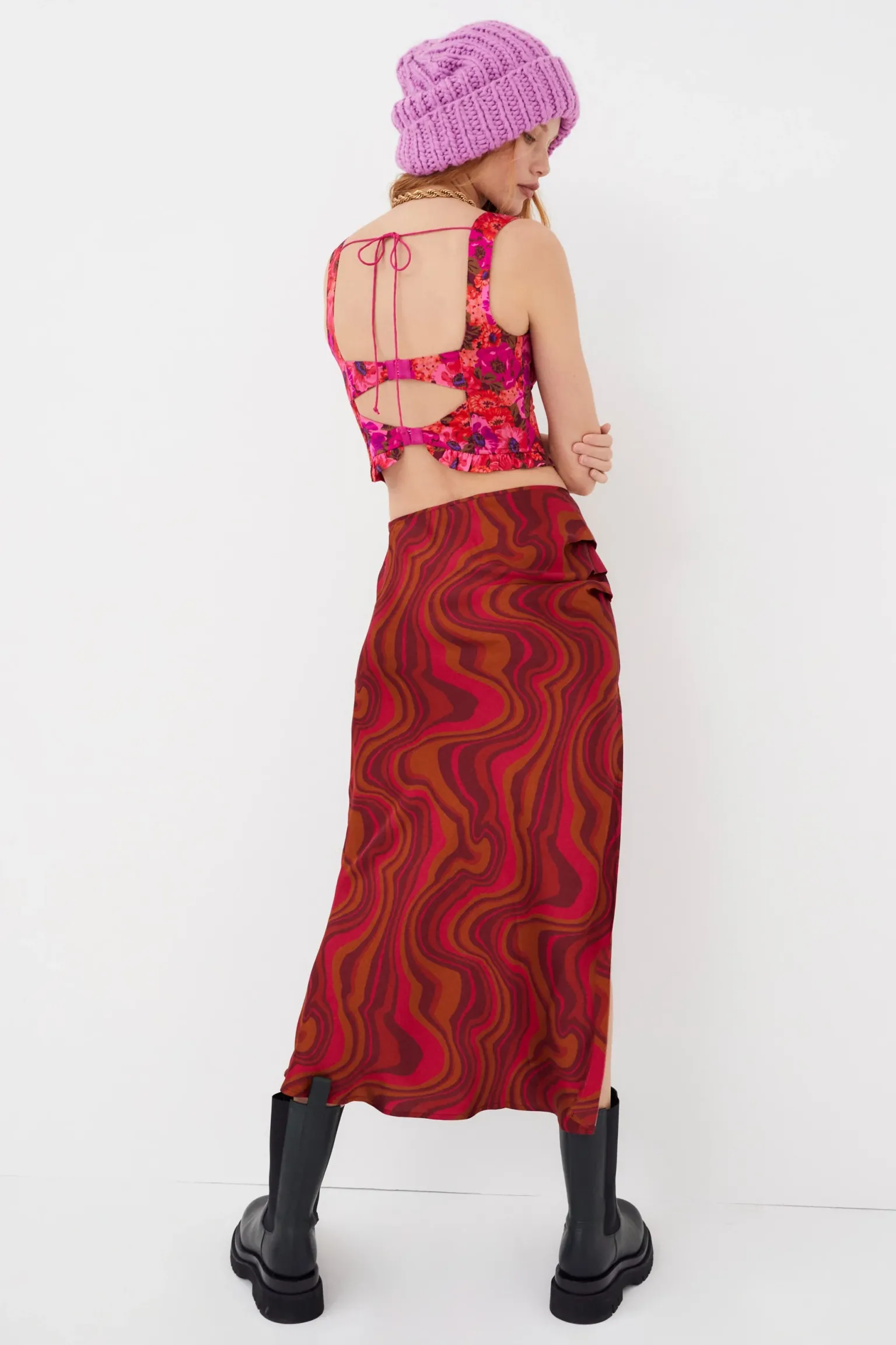 eleanor_midi_skirt_1.webp Cheap For Love & Lemons Eleanor Midi Skirt Red