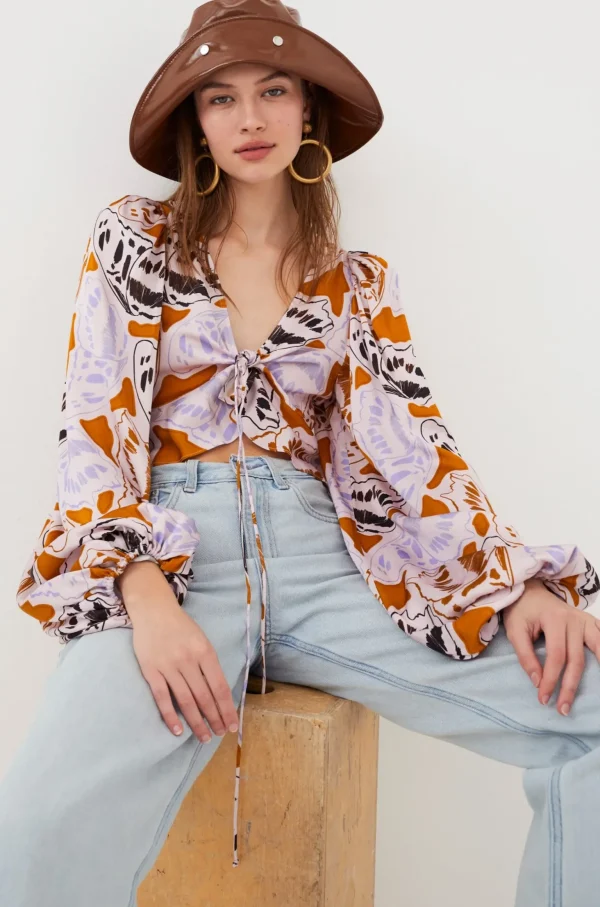Best Sale For Love & Lemons Esmeralda Crop Top Orange