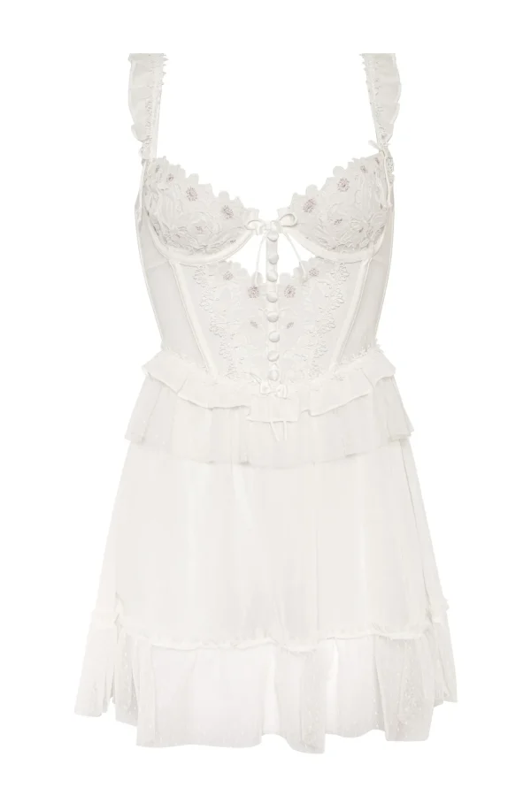 Flash Sale For Love & Lemons Eternal Rose Slip Dress White