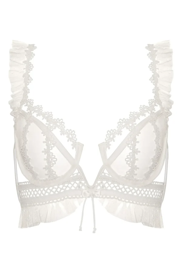 Flash Sale For Love & Lemons Eternal Rose Underwire Bra White