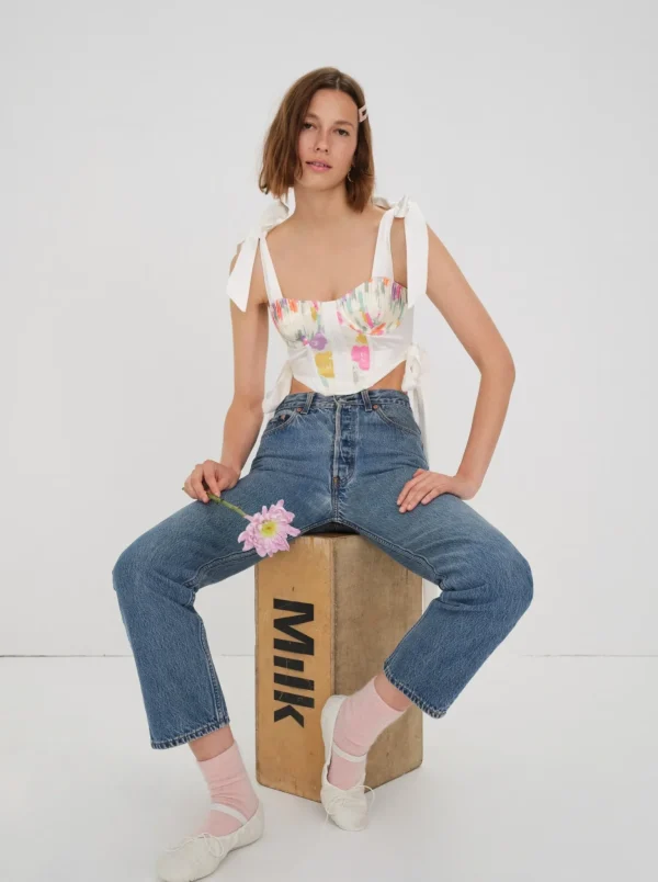 Cheap For Love & Lemons Eugene Bustier Top Multi