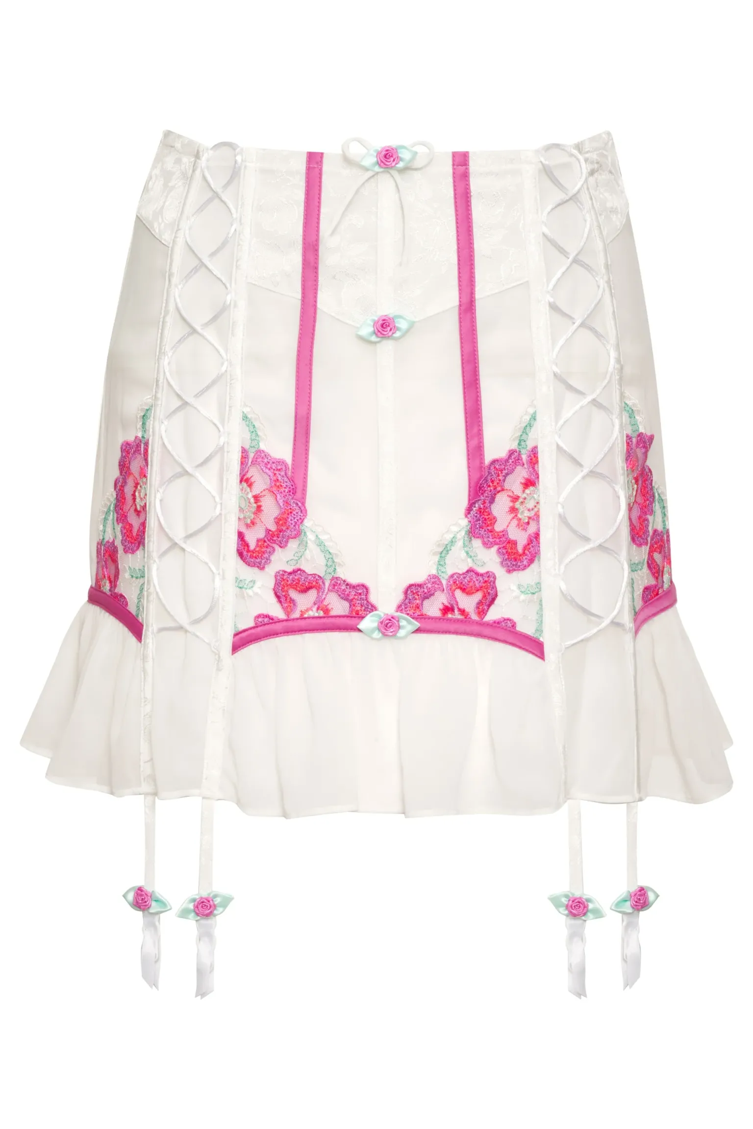 festival_floral_slip_skir_4.webp Fashion For Love & Lemons Festival Floral Slip Skirt Pink