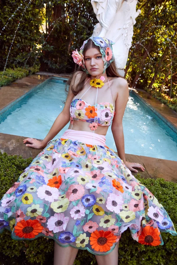 Best Sale For Love & Lemons Fiore Midi Skirt Multi