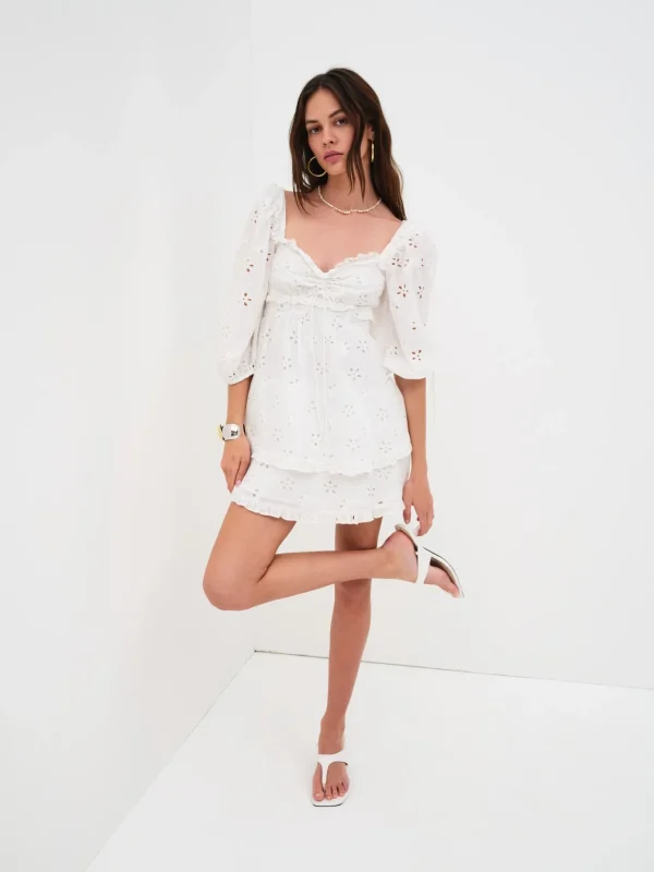 Sale For Love & Lemons Fletcher Mini Dress White