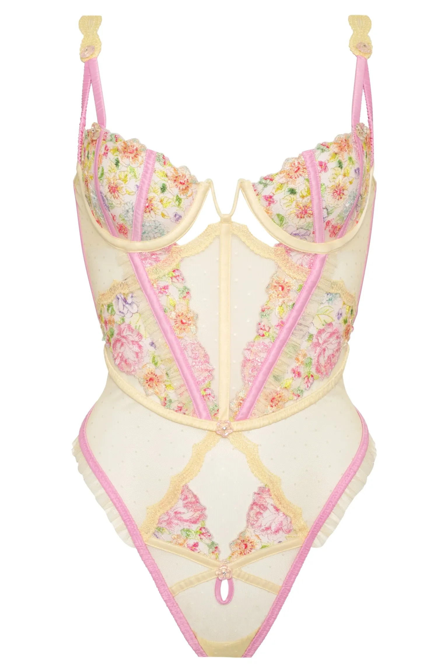 floral_frenzy_teddy_8.webp Sale For Love & Lemons Floral Frenzy Teddy Pink