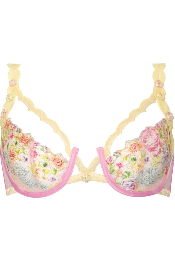 Hot For Love & Lemons Floral Frenzy Underwire Bra Yellow