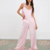 Cheap For Love & Lemons Floral Trim Pj Set Pink