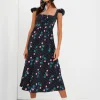 Flash Sale For Love & Lemons Florentina Midi Dress Black