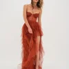 Online For Love & Lemons X Revolve Bustier Gown Orange