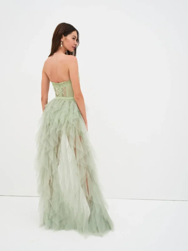 Clearance For Love & Lemons X Revolve Bustier Gown Green