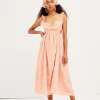 Cheap For Love & Lemons Frances Midi Dress Orange