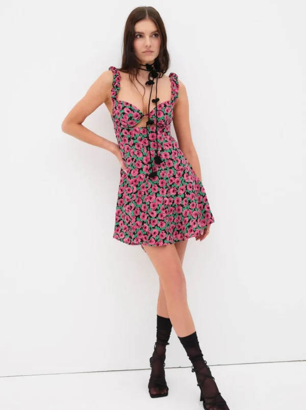 Fashion For Love & Lemons Giulia Mini Dress Red