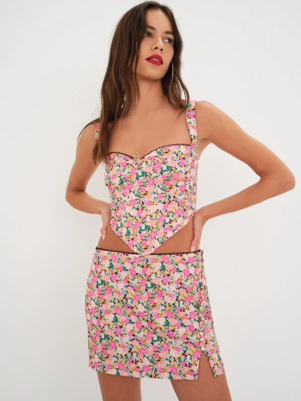 Clearance For Love & Lemons Gladiola Crop Top Black