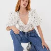 Discount For Love & Lemons Glenn Crop Top White