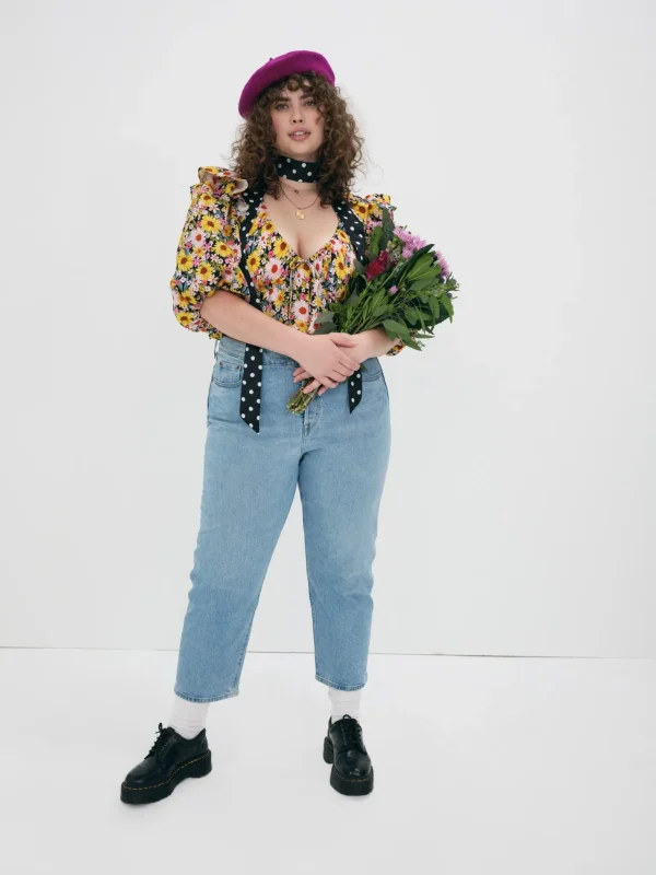 Best Sale For Love & Lemons Glenn Crop Top Yellow