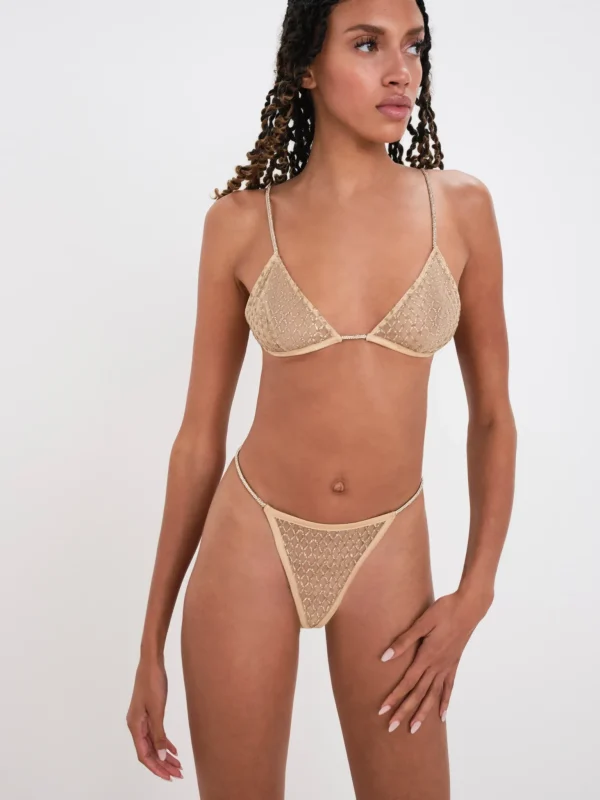 Hot For Love & Lemons Glitter Bralette Gold