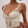 Flash Sale For Love & Lemons Glitter Garden Bustier Multi