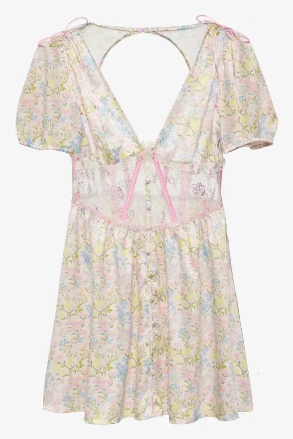 Flash Sale For Love & Lemons Glitter Garden Cap Sleeve Dress Multi