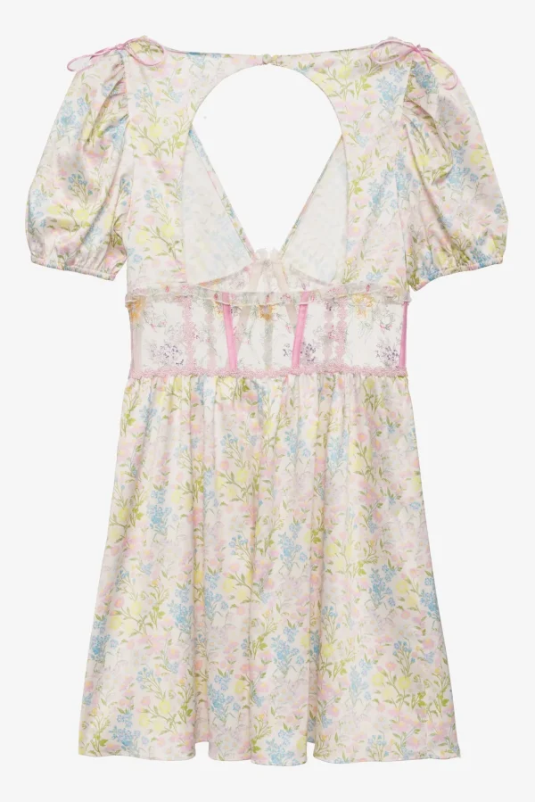Flash Sale For Love & Lemons Glitter Garden Cap Sleeve Dress Multi