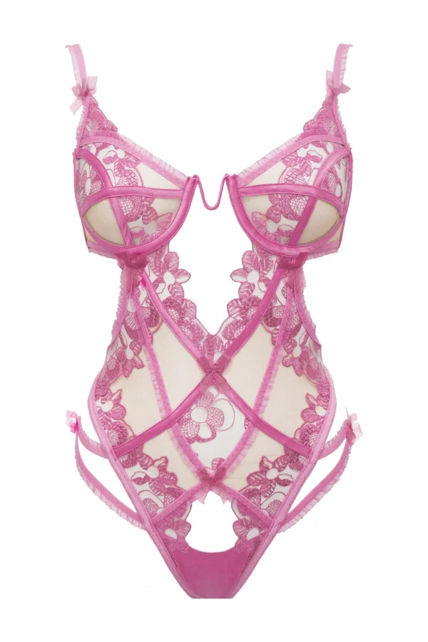 Fashion For Love & Lemons Grace Bodysuit Pink