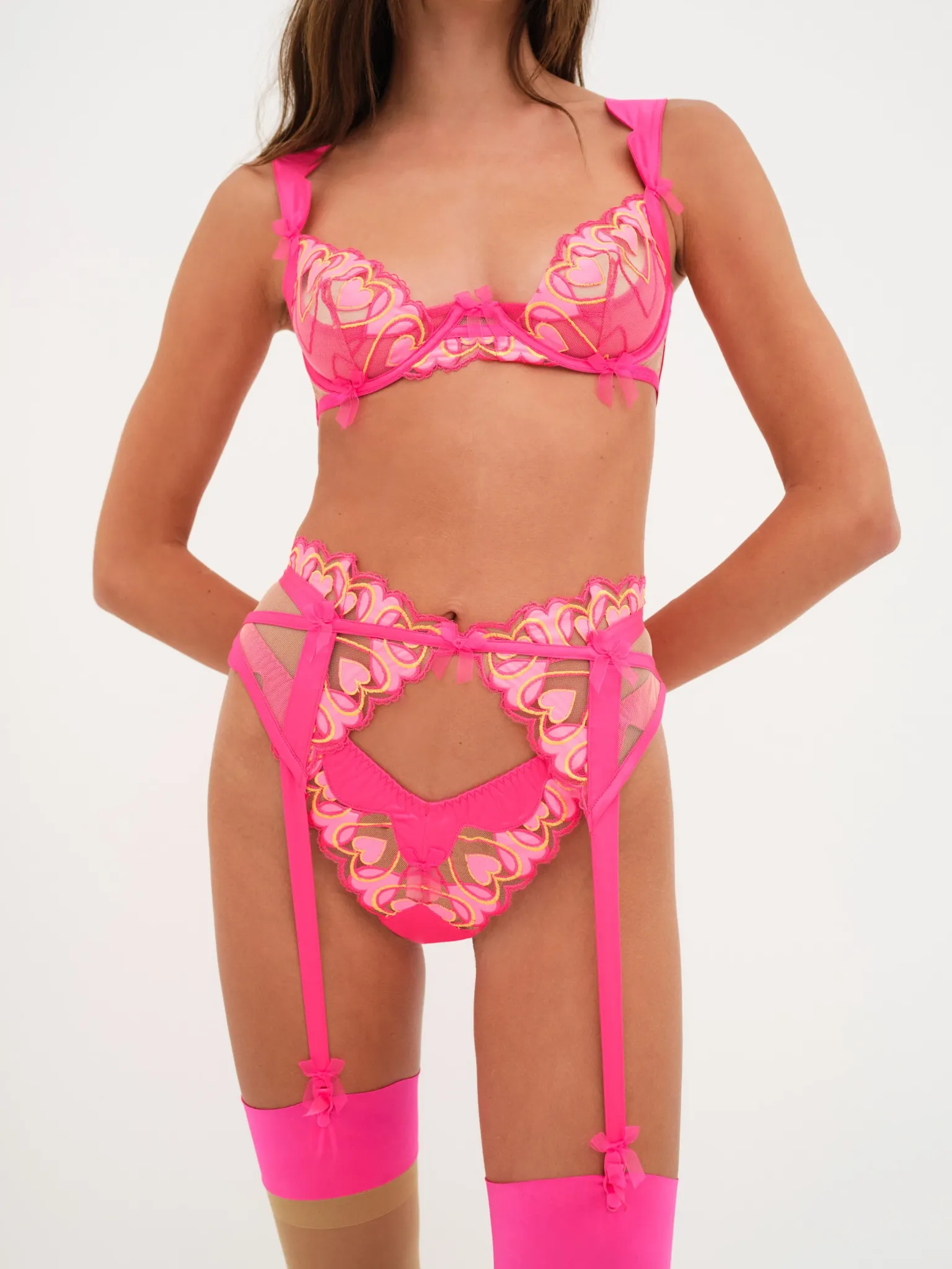 graphic_hearts_garter_2.webp New For Love & Lemons Graphic Hearts Garter Pink