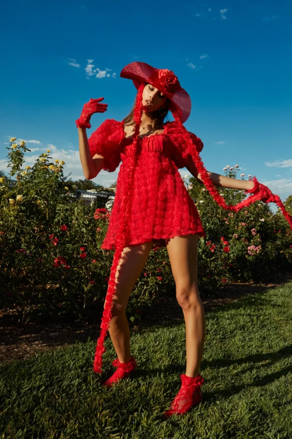 Best Sale For Love & Lemons Hannah Mini Dress Red
