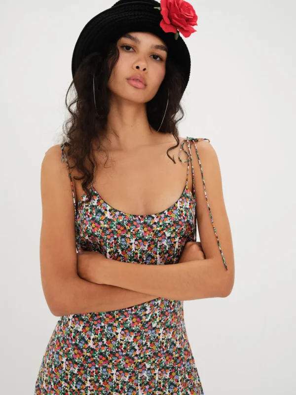 Outlet For Love & Lemons Hayes Midi Dress Black